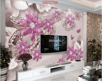 beibehang Нестандартного размера, роскошные ювелирные изделия с трехмерным тиснением в формате HD 3D, цветы, мягкая упаковочная коробка, фоновые обои для телевизора