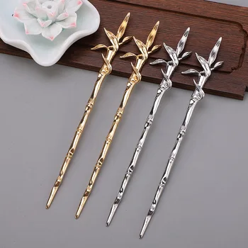 Палочки для волос в китайском стиле, металлические заколки в форме бамбука, Вечерние аксессуары для волос Hanfu для девочек, Винтажный пучок для волос, вилки, палочки для еды