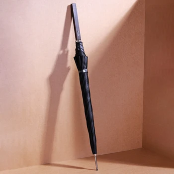 Зонт с длинной ручкой из сандалового дерева автоматический винтажный зонт с деревянной ручкой премиум бизнес ветрозащитный автомобильный зонт усиленный