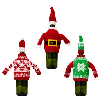 Сумки для винных бутылок из ткани Санта Снежинка, украшения для Рождественских торжеств, Подарки