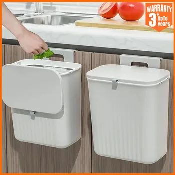Подвесное кухонное мусорное ведро, складное мусорное ведро для кухни, Складное подвесное Маленькое пластиковое мусорное ведро для кабинета / спальни / ванной комнаты