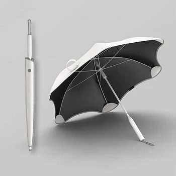 Симпатичный Зонт С Длинной Ручкой 81 см, Ветрозащитный Зонт От Дождя, Зонт Двойного назначения Против Защемления, Зонт С Закругленным Углом