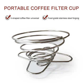 Складная чашка с кофейным фильтром для весеннего путешествия, портативная мини-кофеварка для приготовления эспрессо из нержавеющей стали, капельница для кемпинга на открытом воздухе, прямая поставка