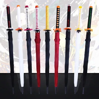 16 Автоматически открывающихся костей, Длинная ручка, Ветрозащитный персонализированный креативный зонт, прямой зонт Anime Ghost Slayer