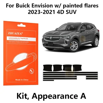 Защита Кромки Двери ZHUAIYA Дверная Ручка Чашка Защитная Пленка Для Краски TPU PPF Для Buick Envision с окрашенными сигнальными огнями 2023-2021 4D SUV
