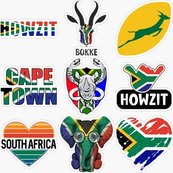 Южная Африка Значок с флагом Howzit, Антилопа, Креативная наклейка из ПВХ для стола, ноутбука, мотоцикла, стекла автомобиля, бампера, внедорожной стены