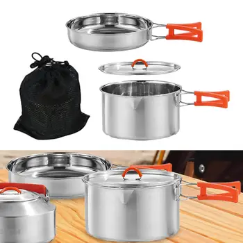 Походная посуда для костра Легкий походный набор для приготовления пищи Походный горшок и сковорода для кемпинга Походные принадлежности для пикника