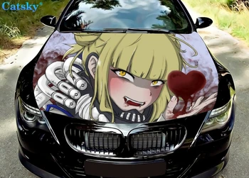 Автомобильные коврики My Hero Academia Toga Himiko, наклейка со львом на капоте автомобиля, виниловая наклейка на капот, полноцветная графическая наклейка