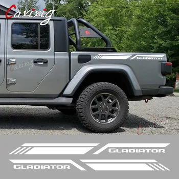 Наклейки на бок багажника для грузовика Jeep Gladiator JT с графикой в полоску, автомобильные наклейки в стиле виниловой обложки, Автотюнинг, аксессуары 