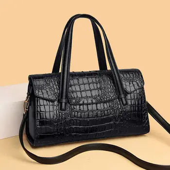 Высококачественные сумки из крокодиловой кожи, женские сумки, дизайнерская винтажная сумка-тоут из крокодиловой кожи, женская сумка через плечо для женщин