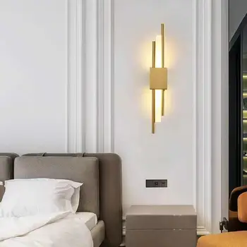 Simig lighting новая скандинавская роскошь в стиле ар-деко, светодиодное золотое бра у кровати в спальне, современные настенные светильники в гостиной, железо + мрамор