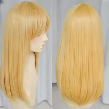 БЕСПЛАТНАЯ ДОСТАВКА, новые Shingeki no Kyojin Christa Lance, светлые прямые парики для косплея, парики для волос