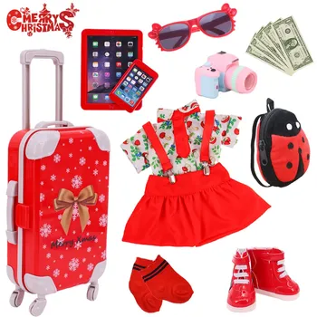 Рождественская одежда, обувь, аксессуары, сумка, подходящая для 18-дюймовой американской и 43-сантиметровой куклы-РЕБОРНА Нашего поколения, игрушки для девочек, подарки своими руками