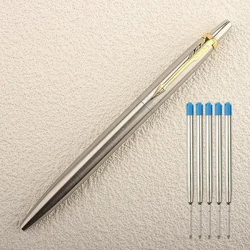 9 Цветов Металлические Шариковые Ручки Автоматическая Шариковая ручка G2 Многоразового использования Синие Чернила для школьных Канцелярских принадлежностей 0,7 мм