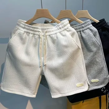 Летние мужские крутые однотонные шорты с множеством карманов, свободные широкие прямые брюки для бега трусцой, винтажные короткие брюки