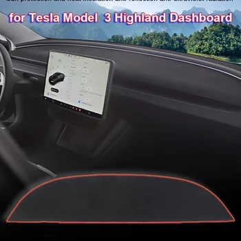 Аксессуары для интерьера автомобиля для Tesla Model 3 Highland 2024 Протектор передней и задней панели Солнцезащитный козырек Замшевый затемняющий пылезащитный коврик
