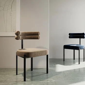 Дизайнерские обеденные стулья из бархата Современные обеденные стулья Современная роскошная кухня Европейские шезлонги Salle Manger Мебель для дома