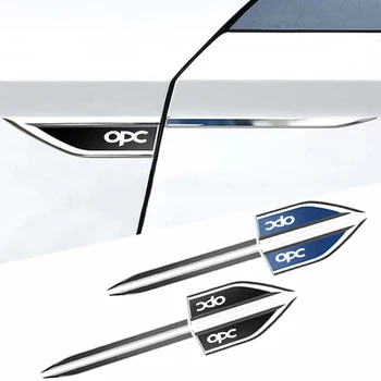 2X Металлический нож из хромированного цинкового сплава со стороны крыла кузова автомобиля, Эмблема Сбоку, 3D Наклейка для аксессуаров для стайлинга автомобилей Opel OPC