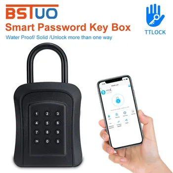 Водонепроницаемый Сейф без Металлической Проволоки для Ключей с приложением TTlock Разблокировка Bluetooth-Ключа Безопасный Секретный Ящик Для Хранения Цинковый Электронный Замок