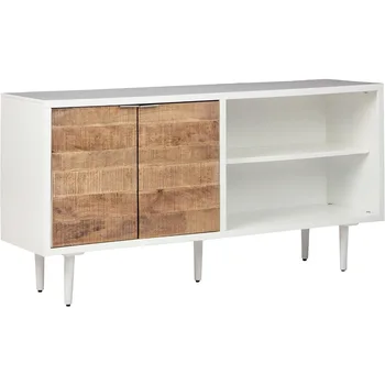 Фирменный дизайн от Ashley Shayland, современный акцентный шкаф или подставка для телевизора, белый и коричневый
