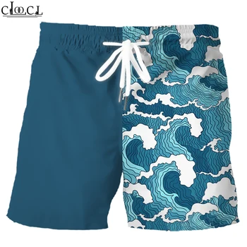 Шорты HX Hawaii Полинезийская морская волна, шорты с 3D принтом, пляжные брюки, модная спортивная мужская одежда