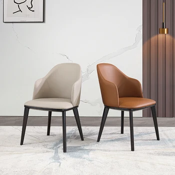 Обеденный стул из массива дерева в скандинавском стиле, кожаный обеденный стул для отдыха на вечеринке, Элегантная мягкая мебель для библиотеки Cadeiras Jantar