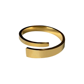 Нержавеющая сталь 316L Минималистичная Гладкая поверхность Открывающее кольцо Для женщин Изысканная мода Высокое ювелирное изделие Подарок для вечеринки SAR50