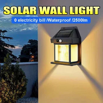 Новейшая солнечная вольфрамовая лампа накаливания емкостью 3000 мАч, уличный Водонепроницаемый интеллектуальный индукционный настенный светильник, 3-режимный ночной светильник Courtrard Villa