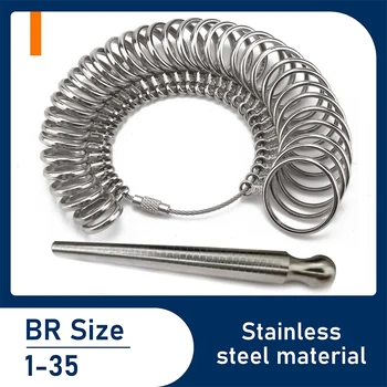 Набор бразильских металлических калибровочных колец - прецизионные инструменты для размеров колец 1-35.
