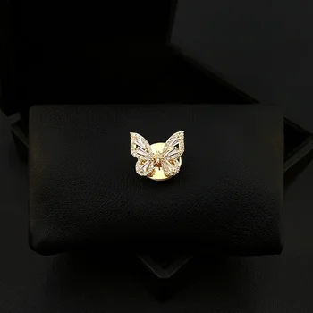 Роскошная золотая бабочка, Магнитная брошь, женская одежда высокого класса, декольте, фиксированный бесшовный корсаж, Ювелирные изделия, подарки 5352
