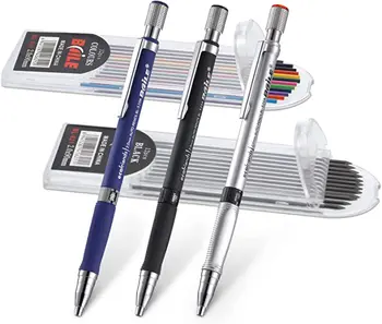 3 штуки 2 мм механического карандаша для рисования, Автоматические карандаши, канцелярские принадлежности для студентов, Сменные принадлежности, Портативные