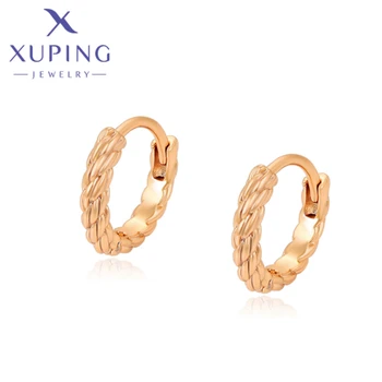 Ювелирные изделия Xuping, новое поступление, модные элегантные серьги-кольца золотого цвета для женщин, подарок X000740905