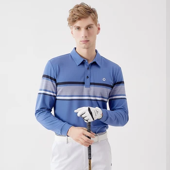 Мужская повседневная рубашка поло для гольфа HELIX с длинным рукавом