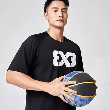 Мужская американская спортивная футболка для баскетбола 3x3 с короткими рукавами, одежда для стрельбы, быстросохнущая одежда для фитнеса, шикарная свободная рубашка в китайском стиле