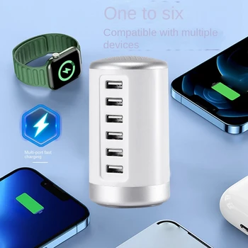 1 шт. USB многопортовое зарядное устройство для быстрой зарядки, зарядное устройство-концентратор, 6-портовое зарядное устройство для быстрой зарядки, штепсельная вилка США, A