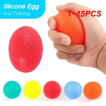 1 ~ 15ШТ Силиконовое яйцо для фитнеса, Эспандер для рук, усилитель захвата, тренажер для предплечий, запястий, пальцев, Тренажер для снятия стресса, силовой мяч