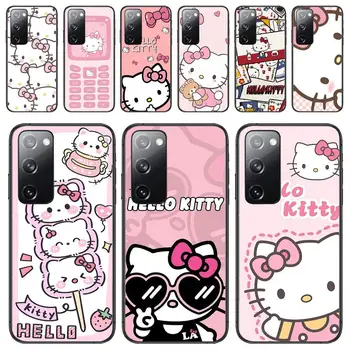 Розовый Милый Чехол Hello Kitty Из ТПУ Для Samsung Galaxy S23 S21 S10 S30 S20 S22 S8 S9 S30 Pro Plus Ultra Fe Роскошный Черный Чехол