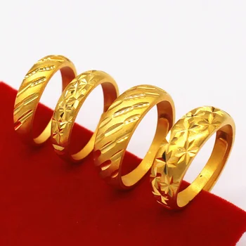 Мода 2023 Новая мода Вьетнам Песок Золото Звезды Кольцо с печатью Латунное Позолоченное Обручальное кольцо Ювелирный подарок