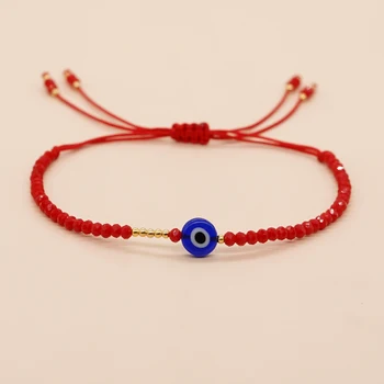 Go2boho Новый Браслет Дружбы из красных хрустальных бусин Evil Eye для женщин Lucky Boho String Jewelry