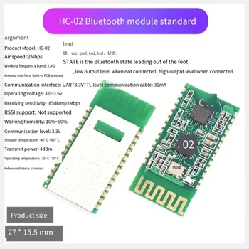 Модуль Bluetooth HC-02 master-slave интегрированный электронный модуль передачи данных с беспроводным последовательным портом DIY