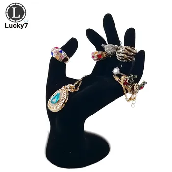Модель бархатной руки Lady Кольцо в форме ОК Подставка для ювелирных изделий Браслет Ожерелье Подвесной Органайзер Подставка