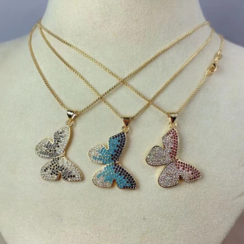 Женское модное богемное ожерелье с разноцветной бабочкой, подарок на годовщину свадьбы, ключичная цепочка, украшения для шеи, подарок