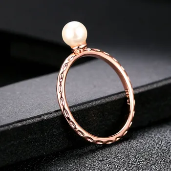 Модные кольца с имитацией жемчуга Promise Для женщин, простое тонкое кольцо на палец для подарка на годовщину свадьбы, модные украшения R424