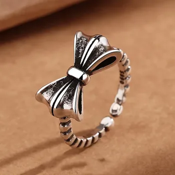 Кольцо в стиле хип-хоп с бантиком Xiang с простым и милым дизайном, регулируемое отверстие для девочек, оптовые подарки для подруг