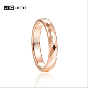 Кольцо из карбида вольфрама AAA, ширина 4 мм, Кованая отделка, Обручальное кольцо цвета розового золота для женщин, удобные кольца