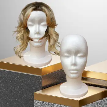 Модель головы женского пенопластового манекена для витрины торгового центра, подставка для демонстрации парика, шляпа с пенопластовой головой, подставка для манекена с париковой головой
