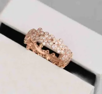 Модные кольца 2018 из розового золота, Кольца с цветами маргаритки, бижутерия, Роскошное Обручальное кольцо с кубическим цирконием для женщин