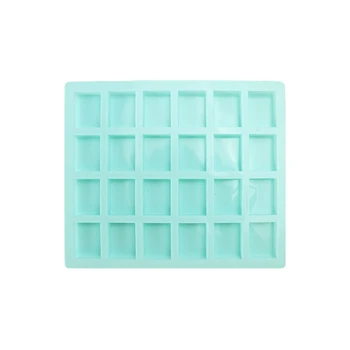 Прямоугольная форма для кубиков льда с 24 отверстиями, Силиконовая форма для шоколадной помадки, противень для выпечки
