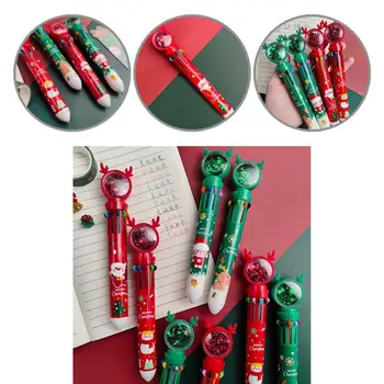 Портативная безопасная 10-цветная экологичная канцелярская ручка Пластиковая канцелярская ручка с защелкивающимся дизайном, подарки на день рождения