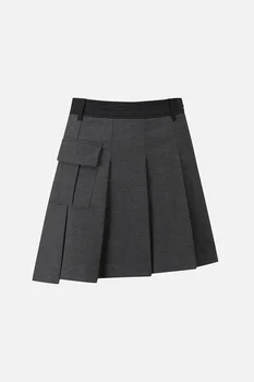 2023 Осенне-зимняя новая одежда для гольфа, Женская плиссированная юбка, нерегулярная мода, Высокая талия, Тонкая короткая юбка, брюки